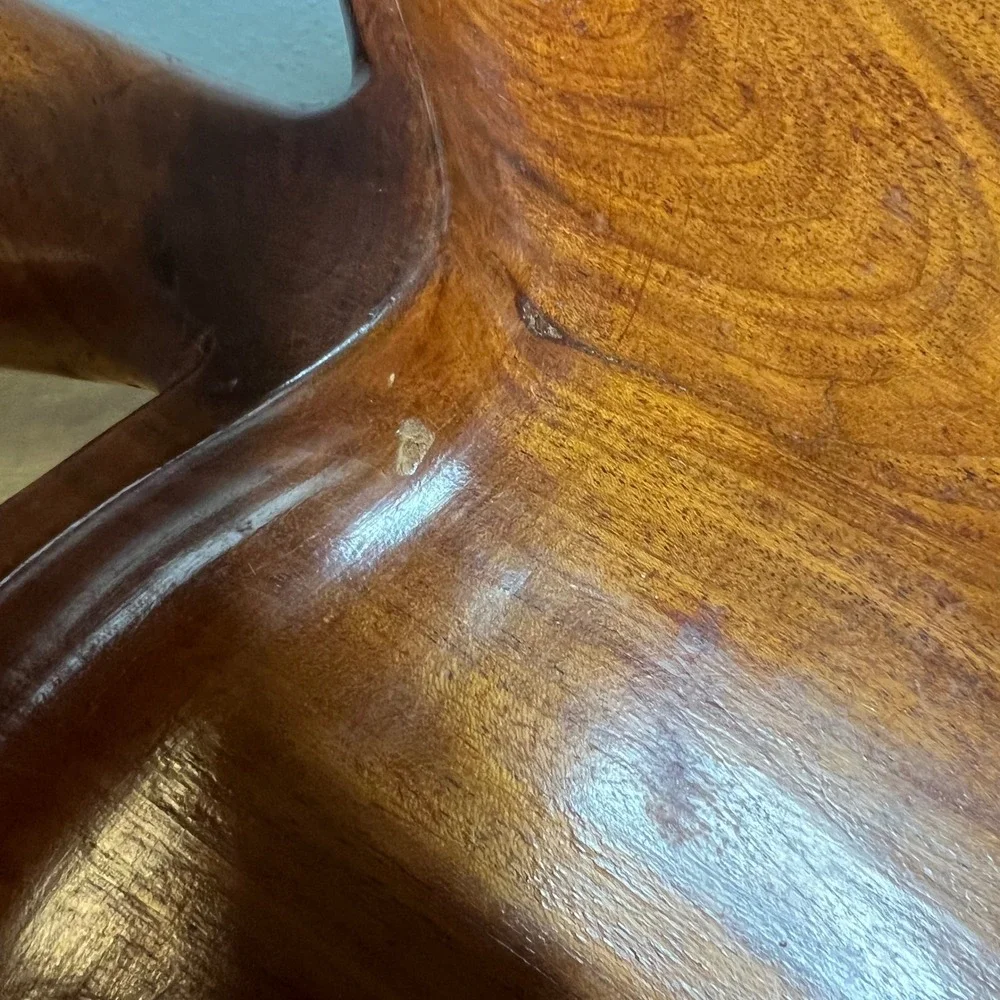 Vintage Mahogony Tray‎ MCM Leaf Wooden Haiti Coastal Boho Catchall Dish Decor